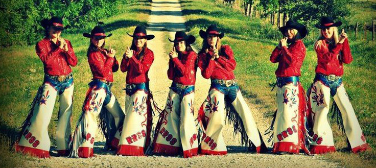 Red River Shooting Stars Drill Team in their Western Rodeo Chaps by Hitch-N-Stitch