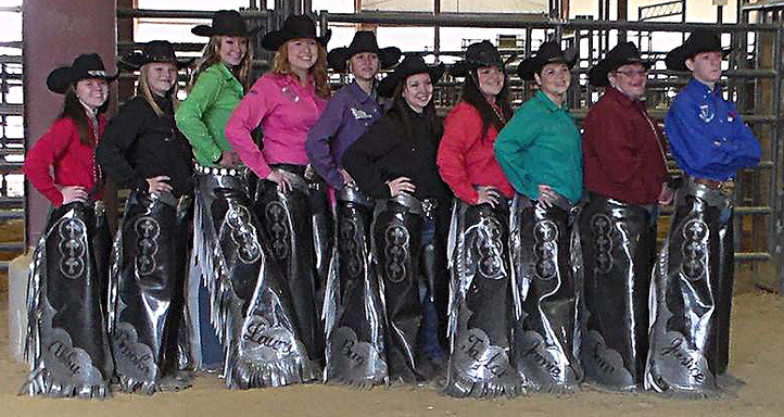 Outlaws of the Rodeo Drill Team in their Western Chaps by Hitch-N-Stitch