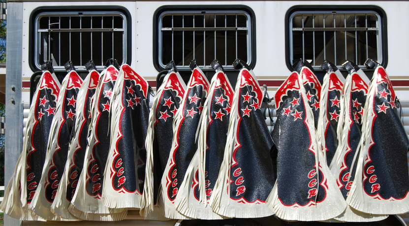CC Riders Drill Team in western chaps made by Hitch-N-Stitch